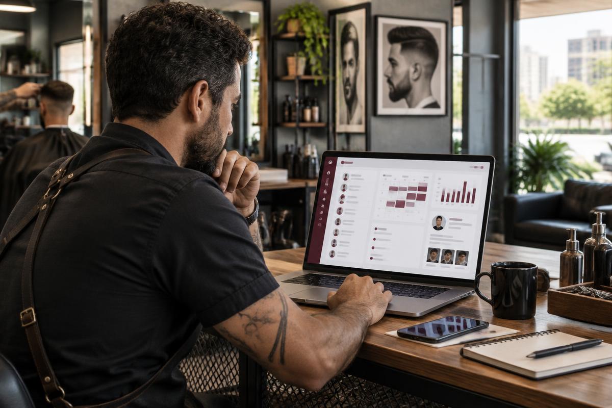 Profissional analisa o histórico de relacionamento com clientes em uma interface de CRM.